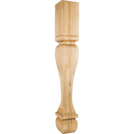 Hardware Resources 6" Wx6"Dx42"H Hard Maple Footed Square Post P13-6-42-HMP